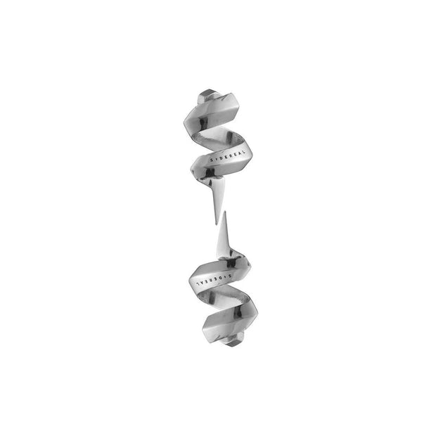 Mens Niche Spiral Barbed Silver Earrings