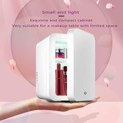 Mini Makeup Fridge Portable Cosmetic Refrigerator Cooler and Warmer Freezer for Perfume Beauty Skincare Products - Bargin Bazaar