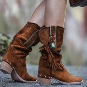 Woman Square Heel Shoe Booties - Bargin Bazaar