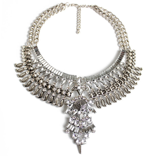 Alloy Diamond Short Necklace Crystal Necklace - Bargin Bazaar