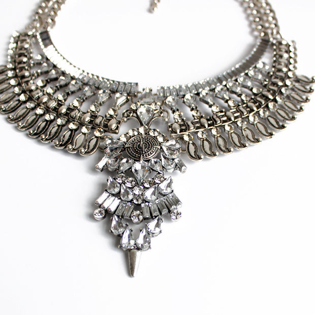 Alloy Diamond Short Necklace Crystal Necklace - Bargin Bazaar