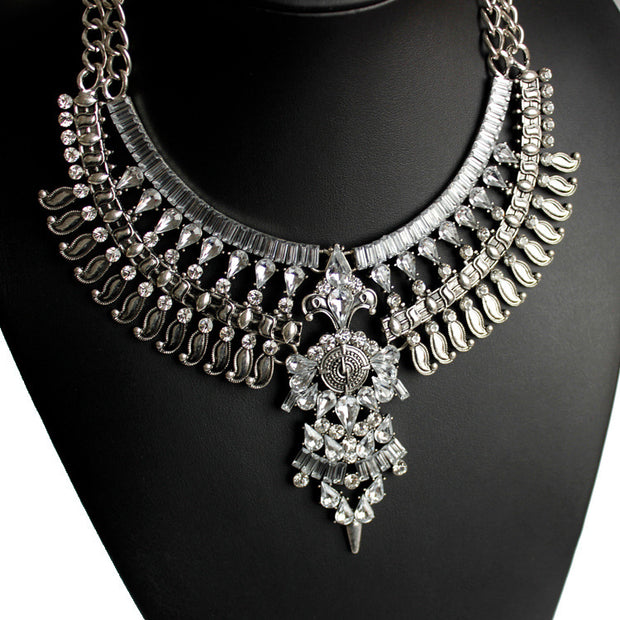 Alloy Diamond Short Necklace Crystal Necklace - Bargin Bazaar