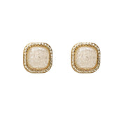 Simple Geometric Square Earring Stud Irregular Shell Broken Earring Female - Bargin Bazaar