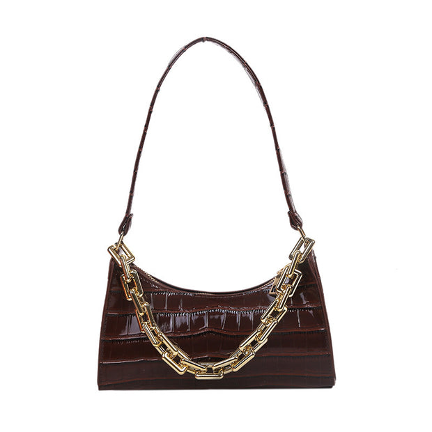 Chained One-Shoulder Woman Bag With Armpit Baguette Bag - Bargin Bazaar