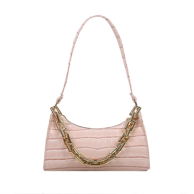 Chained One-Shoulder Woman Bag With Armpit Baguette Bag - Bargin Bazaar