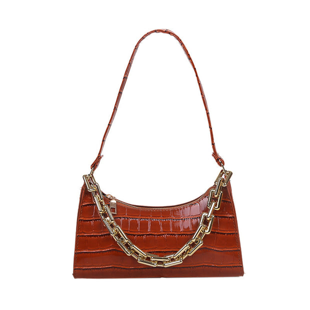 Chained One-Shoulder Woman Bag With Armpit Baguette Bag - Bargin Bazaar