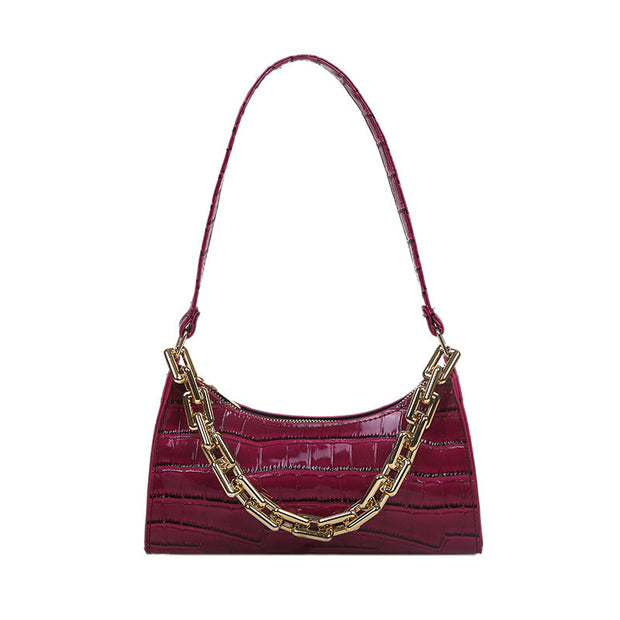 Chained One-Shoulder Woman Bag With Armpit Baguette Bag - Bargin Bazaar