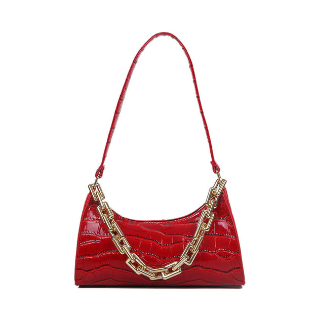 Chained One-Shoulder Woman Bag With Armpit Baguette Bag - Bargin Bazaar