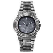 Mens Watches Luxury Brand Fashion Diamond Date Quartz Watch