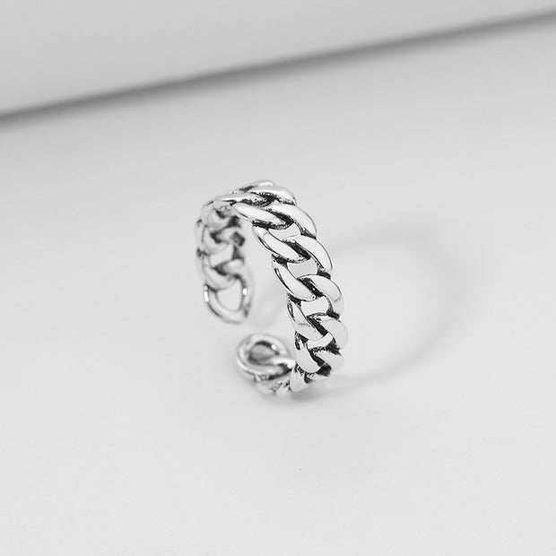 Simple Stacking Combination Ring Female 925 Sterling Silver - Bargin Bazaar