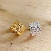 Woven Ring Women European And American Hollow Cross Wide Version Live  Simple Ring - Bargin Bazaar