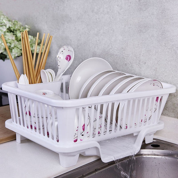 Kitchen drain dish rack