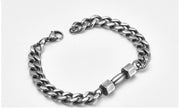 Mens Dumbbell Titanium Steel Bracelet Vintage