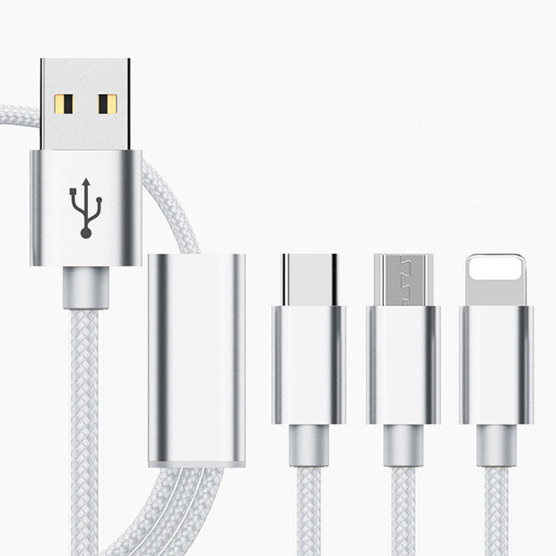 Three-in-one charging cable for mobile phones