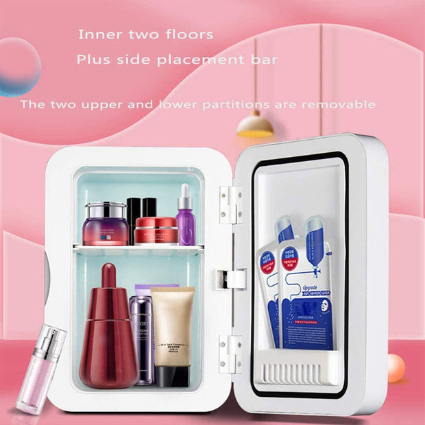 Mini Makeup Fridge Portable Cosmetic Refrigerator Cooler and Warmer Freezer for Perfume Beauty Skincare Products - Bargin Bazaar