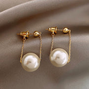 Korean Version Of Imitation Pearl Personality Wild Geometric Type Women's Earrings - Bargin Bazaar