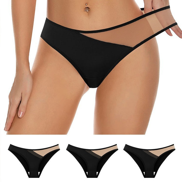 Cutting Mesh Panties Sexy Transparent Seamless Women's Briefs Buttocks Lifting Panties - Bargin Bazaar