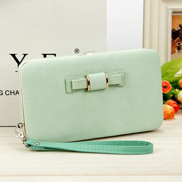 Factory spot low price wholesale new Korean version of women's wallet in the long money bag butterfly knot lunch box woman bag tide - Bargin Bazaar