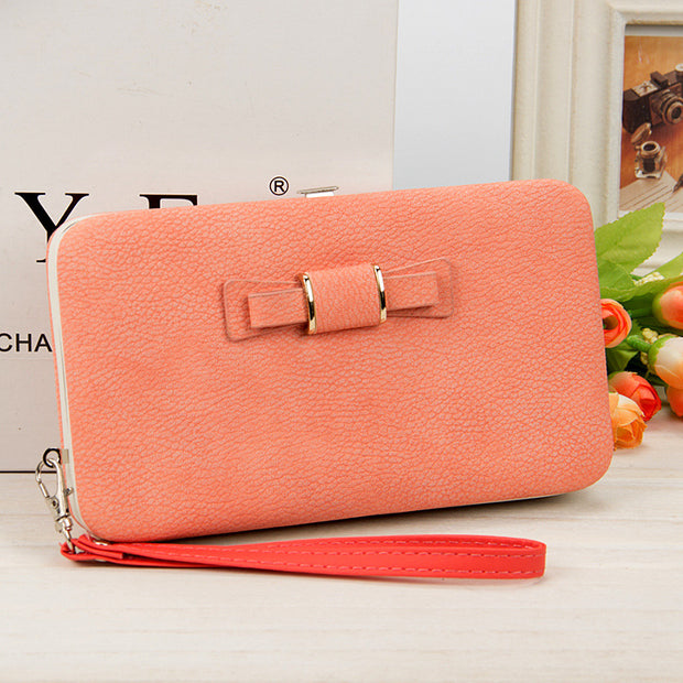 Factory spot low price wholesale new Korean version of women's wallet in the long money bag butterfly knot lunch box woman bag tide - Bargin Bazaar