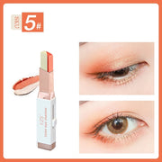 YZS Velvet Gradient Two-color Eyeshadow Stick, Contrast Pearlescent Eyeshadow, Eye Modification Eyeshadow Pen - Bargin Bazaar