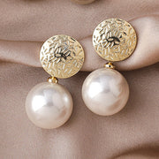 Korean Version Of Imitation Pearl Personality Wild Geometric Type Women's Earrings - Bargin Bazaar