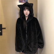 Thickened Ears Furry Coat Cotton Clothes Women's Clothes - Bargin Bazaar