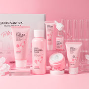 Skin Care Set JAPAN SAKURA Women Beauty Gift Sets Skin Care Kit With Cleanser, Toner, Lotion, Serum, Eye Cream, Face Cream Travel Kit For Women Teen Girls Mom Daughter TSA-friendly Sizes 6pcs - Bargin Bazaar