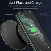 Wireless disc charger for mobile phones