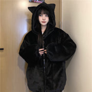 Thickened Ears Furry Coat Cotton Clothes Women's Clothes - Bargin Bazaar