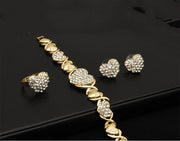 Dubai 18K Gold Heart-shaped Jewelry Suit