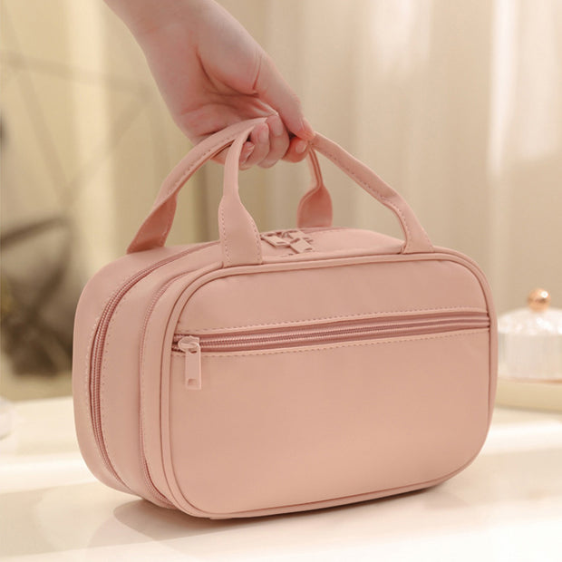 New Portable Cosmetic Bag With Handle Large Capacity Waterproof Make-up Toiletries Handbag Multifunctional Storage Travel Bag For Women - Bargin Bazaar