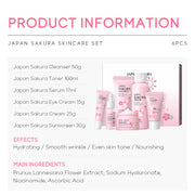 Skin Care Set JAPAN SAKURA Women Beauty Gift Sets Skin Care Kit With Cleanser, Toner, Lotion, Serum, Eye Cream, Face Cream Travel Kit For Women Teen Girls Mom Daughter TSA-friendly Sizes 6pcs - Bargin Bazaar