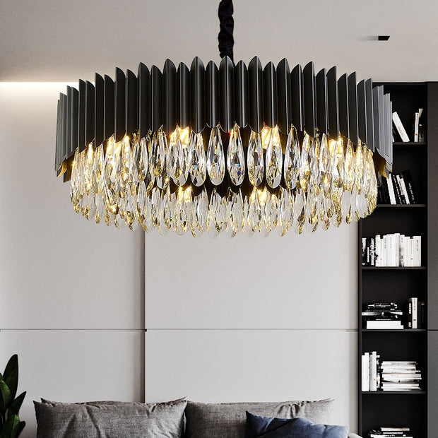 Modern Simple Black Crystal Living Room Lighting