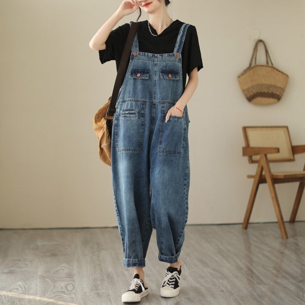 New Real Time Denim Casual Strap Pants For Women - Bargin Bazaar