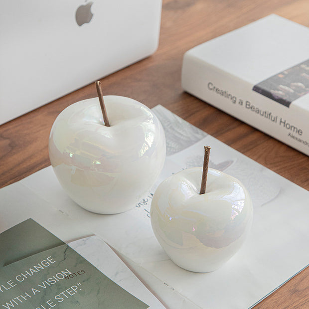 Nordic Home Bedroom Kitchen Home Porcelain Pearl Glaze Apple Ornaments