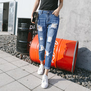 High-waisted ripped jeans woman - Bargin Bazaar