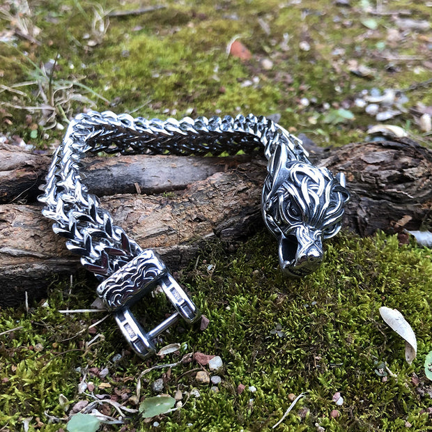 Mens Vintage Fashion Titanium Steel Viking Bracelet