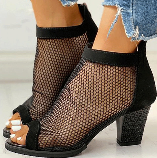 Mesh zipper cool boots woman - Bargin Bazaar