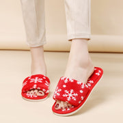 Christmas Tree Home Slippers Fashion Floor Bedroom Open-toe Plush Slippers For Women Fuzzy House Shoes - Bargin Bazaar