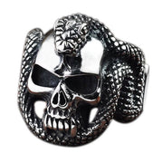 Mens Vintage Personalised Python Skull Ring