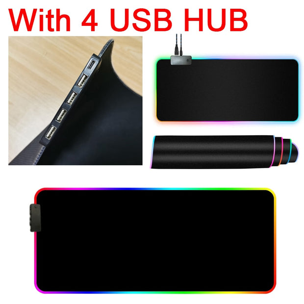 RGB Mouse Pad with Cable - Bargin Bazaar