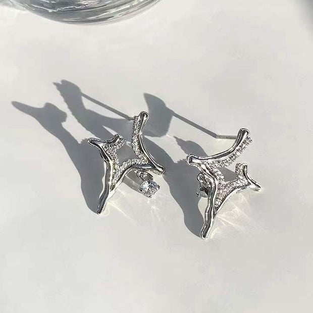 Asterism Rhinestone Earrings - Bargin Bazaar