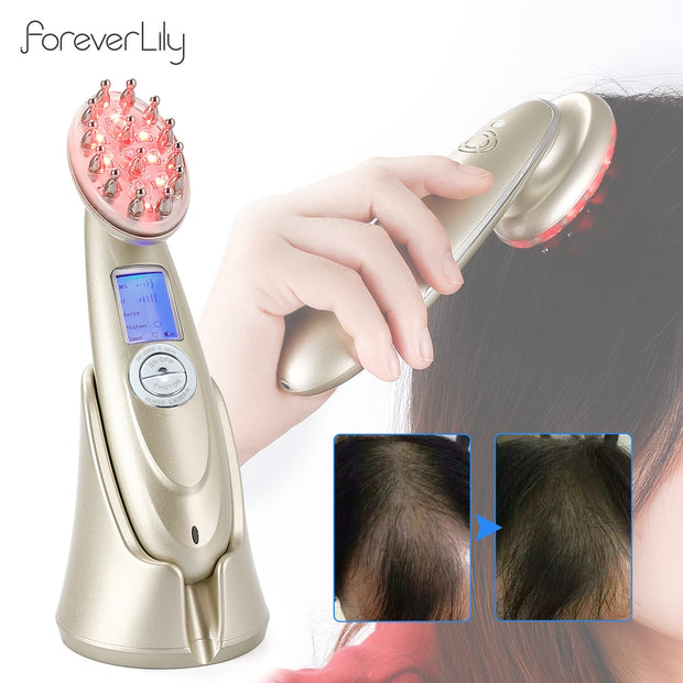 Electric Laser Hair Growth Comb Infrared EMS RF Vibration Massager Microcurrent Hair Care Hair Loss Treatment Hair Regrowth - Bargin Bazaar