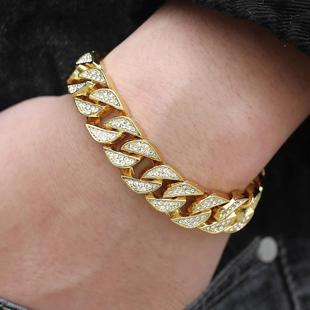 Miami Gold Curb Cuban Bracelet - Bargin Bazaar