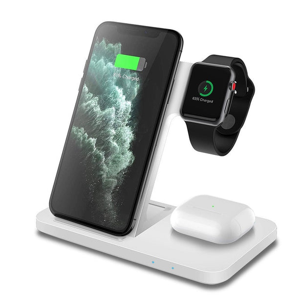 3in1 Wireless Fast Charger Dock Station - Bargin Bazaar