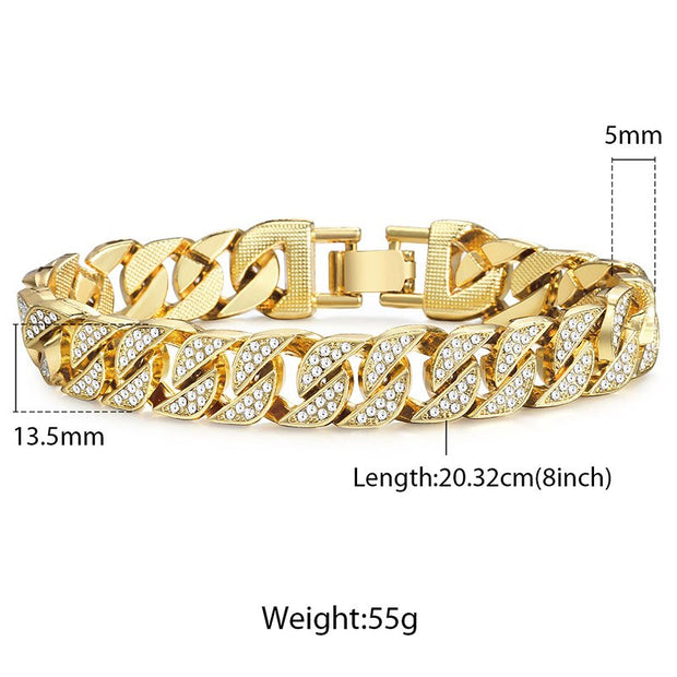 Miami Gold Curb Cuban Bracelet - Bargin Bazaar