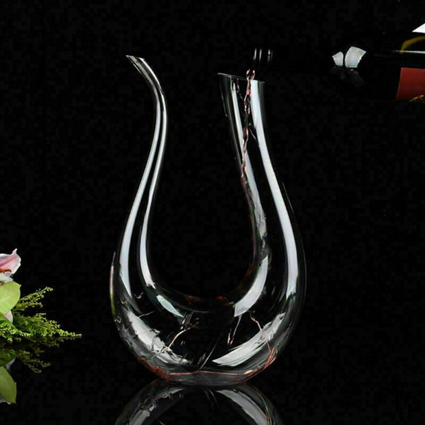 Crystal U-shaped 1500ml Wine Decanter - Bargin Bazaar