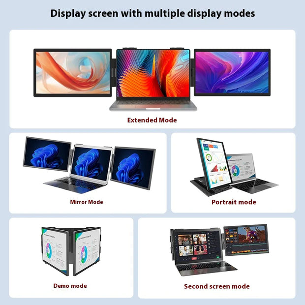 Dual-Screen 14-Inch Portable Monitor: Maximize Your Productivity on the Go! - Bargin Bazaar