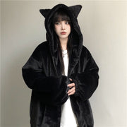 Thickened Ears Furry Coat Cotton Clothes Women's Clothes - Bargin Bazaar