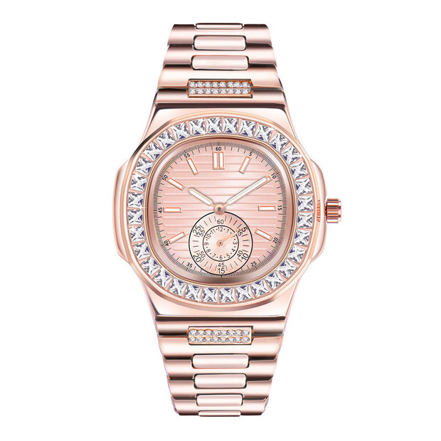 Mens Fashion Alloy Band Diamond Gifts Watches